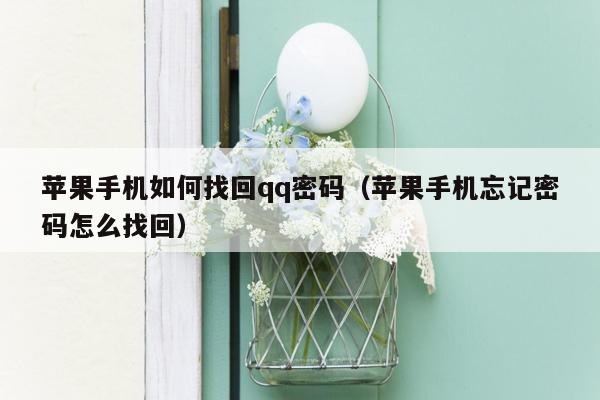 苹果手机如何找回qq密码（苹果手机忘记密码怎么找回）