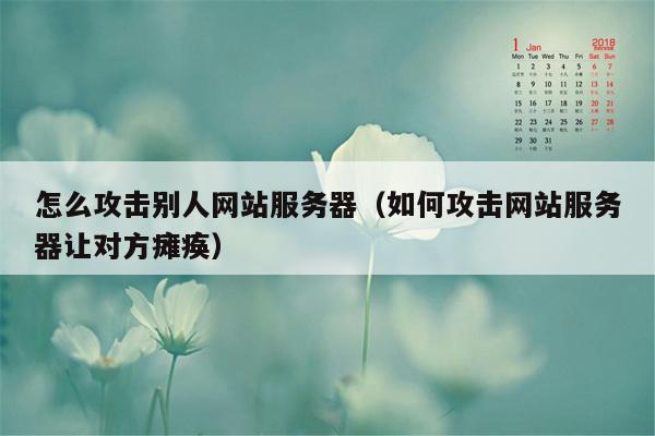 怎么攻击别人网站服务器（如何攻击网站服务器让对方瘫痪）