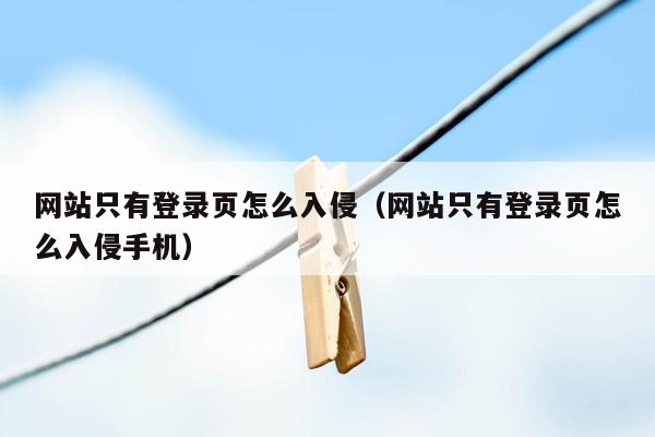 网站只有登录页怎么入侵（网站只有登录页怎么入侵手机）