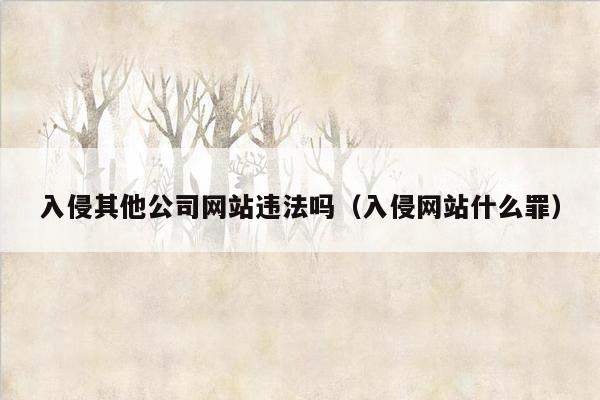 入侵其他公司网站违法吗（入侵网站什么罪）