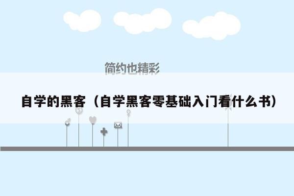 自学的黑客（自学黑客零基础入门看什么书）