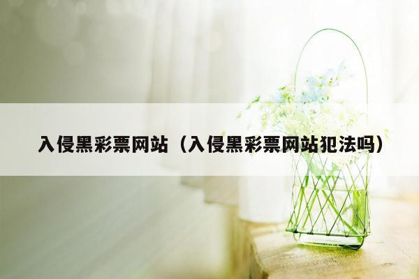 入侵黑彩票网站（入侵黑彩票网站犯法吗）