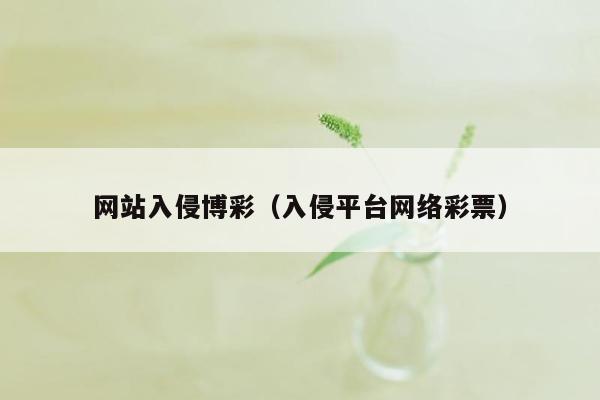 网站入侵博彩（入侵平台网络彩票）