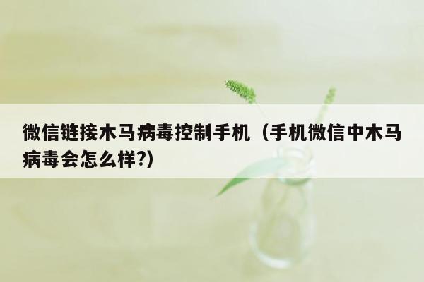 微信链接木马病毒控制手机（手机微信中木马病毒会怎么样?）