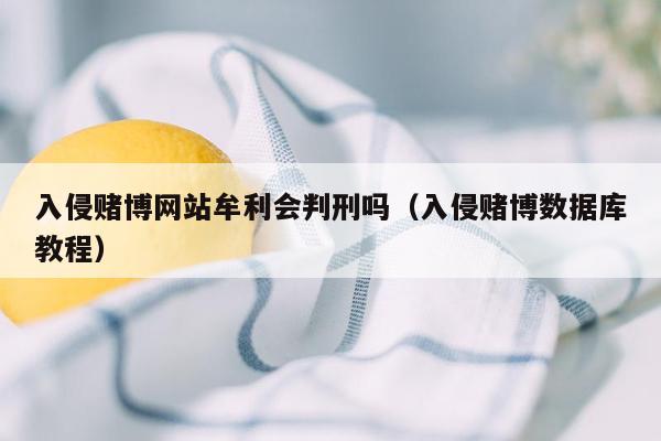 入侵赌博网站牟利会判刑吗（入侵赌博数据库教程）