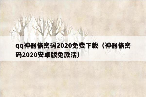 qq神器偷密码2020免费下载（神器偷密码2020安卓版免激活）