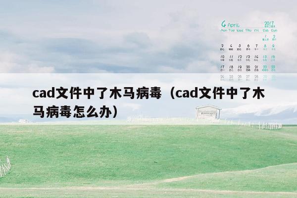 cad文件中了木马病毒（cad文件中了木马病毒怎么办）