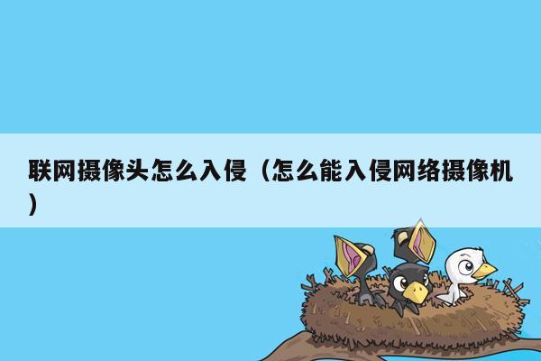 联网摄像头怎么入侵（怎么能入侵网络摄像机）