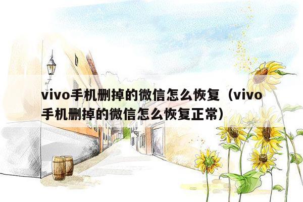 vivo手机删掉的微信怎么恢复（vivo手机删掉的微信怎么恢复正常）