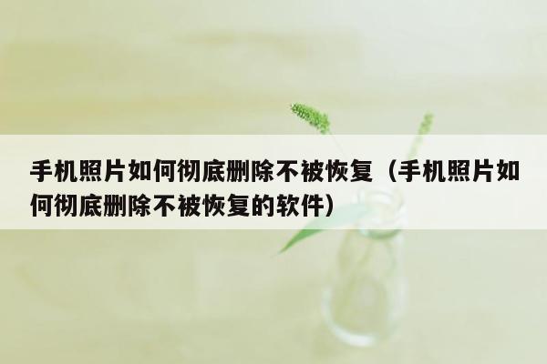 手机照片如何彻底删除不被恢复（手机照片如何彻底删除不被恢复的软件）