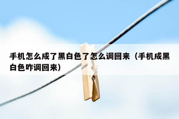 手机怎么成了黑白色了怎么调回来（手机成黑白色咋调回来）